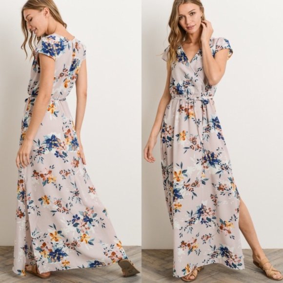lavender floral maxi dress